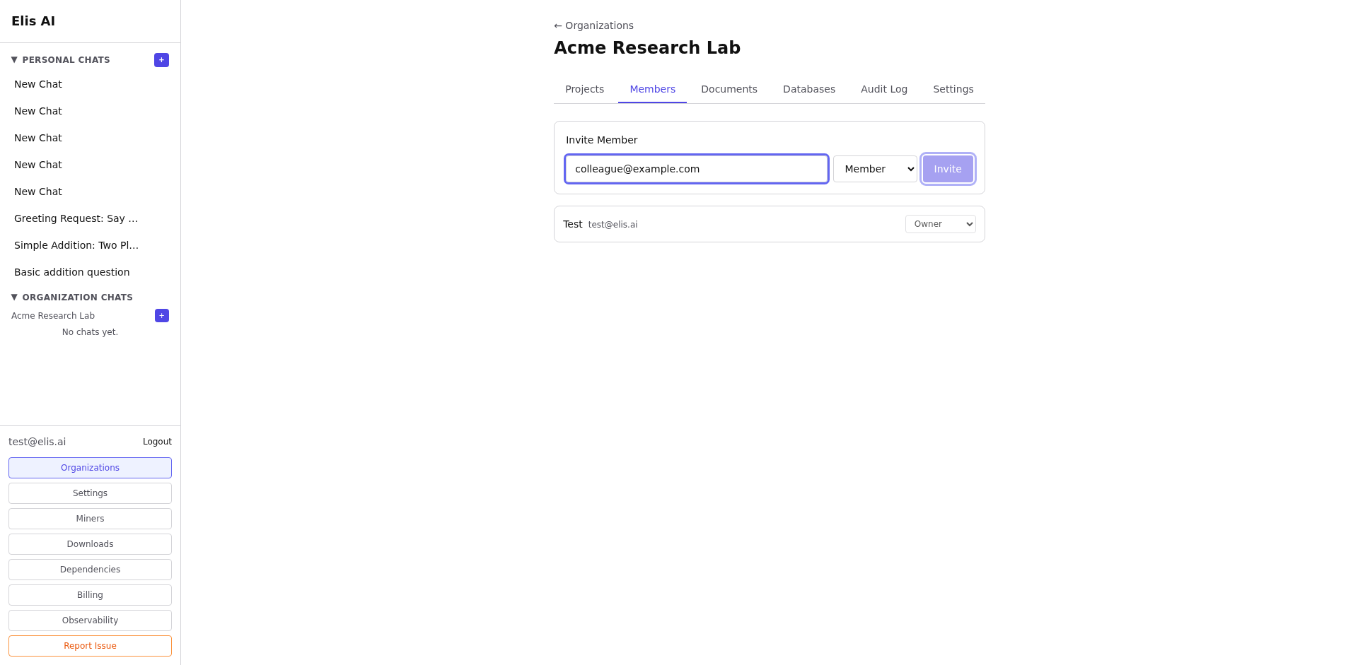 Invite member dialog