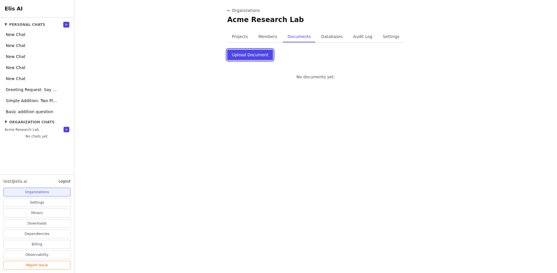 Upload document dialog