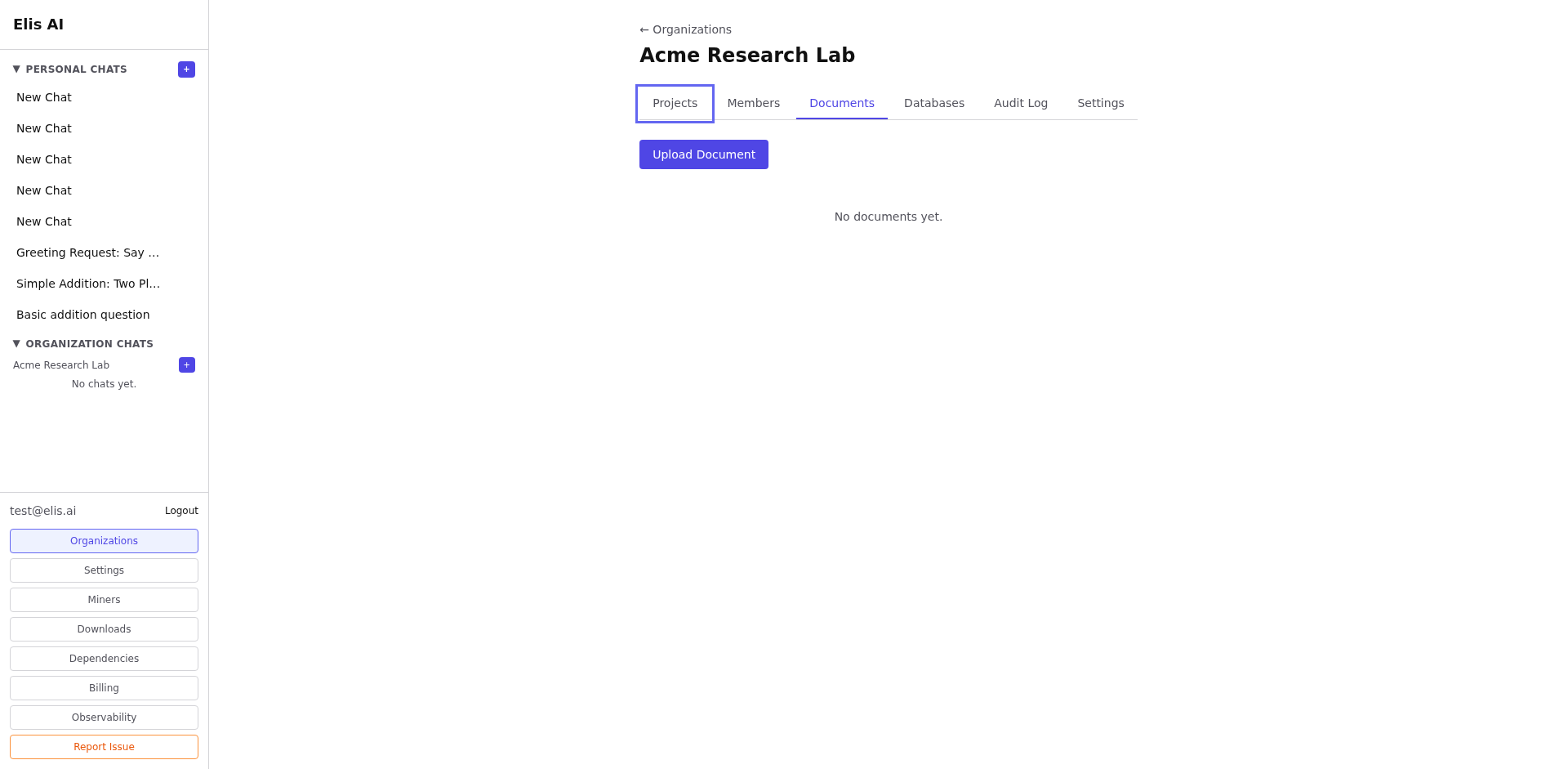 Linking document to a project